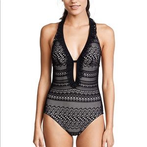 Kate Spade Point Loma Ruffle Halter One Piece